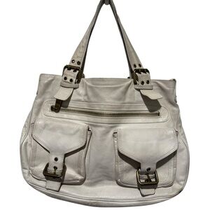 Marc Jacobs Vintage Y2K Stella Leather Satchel Cream  Brass Hardware Rare